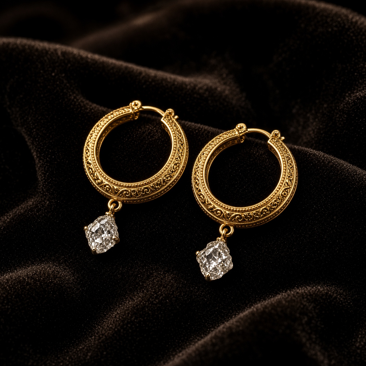 Diamond Bali Hoops